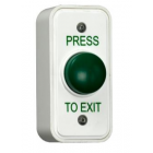 RGL Electronics EBGB05P/PTE Architrave White Plastic Button - Surface Mounted With Green Domed Button